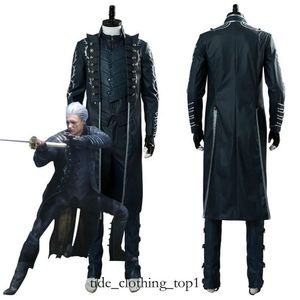 Tasarımcı Hoodie Anime Şeytan May Cry 5 DMC5 Vergil Cosplay Kostüm Kıyafet Tam Set Üniforma Tema Tadyat Piglet Loguat Piruca Sincap Eşek Blondewig 49