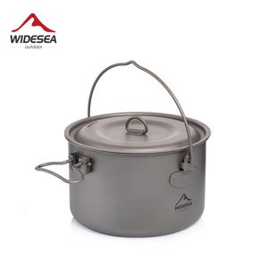 Widesea Camping Tableware Cookware Set Tourism Cauldron Outdoor Cooking Pot Picnic Kitchen Hiking Trekking 240116