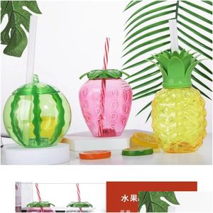 500 ml Sommer Niedliche Tassen Stberry St Cup Ananas Früchte Geformte Wasserflasche Milch Kaffee Sts Für Home Drinkware 2724 0517 Drop Deliver Dhtsc