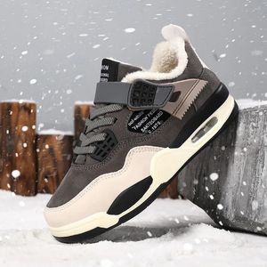 Zimowe sporty buty na deskorolce chłopiec trzymaj ciepłe futra przeciwpierniowe Trekking Footwear 7-12 lat Dzieci Autumn Sneakers 240116