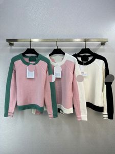 11011 2024 Runway Summer Brand SAme Style Sweater Long Sleeve Crew Neck Pullover Fashion Clothes Pink High Quality Womens weilaG542