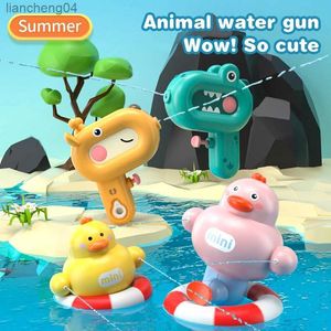 Sand Play Water Fun Children's Cartoon Giraffe Water Gun Blow-water Small Toy Spray Outdoor Toys Bathroom Water Game Duck Dinosaur Kids Water Gun