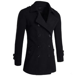 Män brittisk stil dubbel breasted trench top coat mens long trench maskulino manlig kläder klassisk droppe överrock 240116