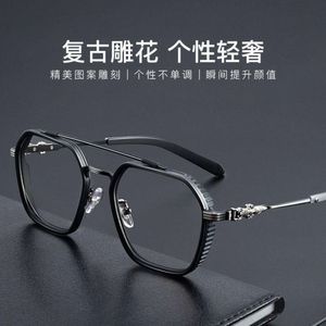2024 Lüks Tasarımcı CH Güneş Gözlüğü Erkekler İçin Kadın Krom Gözlükleri Çerçeveler Ultra Düz Myopia Büyük Moda Saf Titanyum Kalp Gözlük Çerçeve Adam Unisex Eyewear 6ccu
