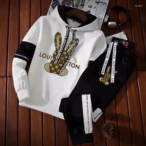 Men's Tracksuits Hoodies Tracksuit Sets Fashion High Quality Man Hooded Pullover Jogger Sweatpants Hip Hop Streetwear Clothes
