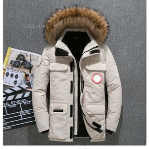 Down Women's and Men's Medium Length Winter New Canadian Big Gooses Style Overcame Lovers's Working Clothes Thick Goose Down Jacket Men Clothing Us Size S-4XL