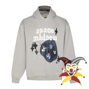 Herrtröjor tröjor rymd galenskap trasig planet hoodie män kvinnor tröjor