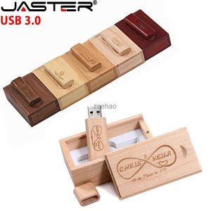 USB Flash Drives JASTER Wooden USB 3.0 Flash Drives 128GB Free Pen Drive 64GB Memory Stick with Box 32GB High Speed Business Gift USB Stick