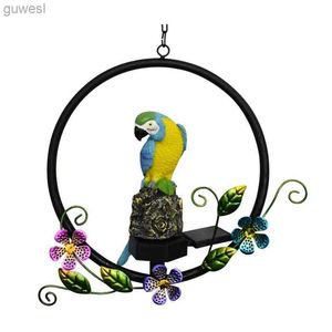 Lawn Lamps Garden Solar Lights Outdoor Hanging Parrots LED Garden Light For LawnPatio Yard Art DecorationResin StatueWaterproof YQ240116