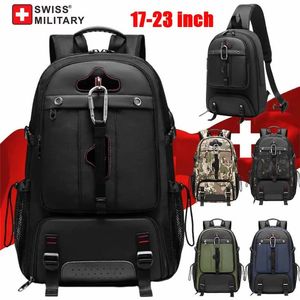 SWISS MILITARY Zaino da viaggio da uomo Borsa da lavoro USB espandibile Borsa per laptop da 17,3 pollici impermeabile di grande capacità Zaino da 80 litri mochila 240116