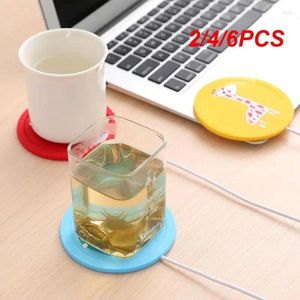 Tassen Untertassen 2/4/6PCS Heizung Thermische Tablemat Küche Zubehör Werkzeuge USB Wärmer Büro Trinken Nette Matte tragbare Isolierung