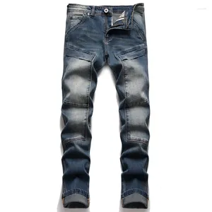 Jeans masculinos 2024 calças masculinas casuais algodão calças retas clássico moda magro marca denim vaqueros hombre