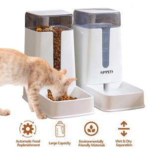 Pet Otomatik Besleyiciler 35L Su Dispenser Kedi İçen Besleme ve Sulama Köpek Aksesuarları İçin Yemek Yemeği İçme Kasesi 240116