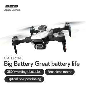 Drone dobrável sem escova de fluxo óptico de 2,4 G com lente dupla, câmera aérea profissional, tamanho pequeno com cabeça de direção, vida útil ultralonga, bateria de lítio Mah de 3,7 V 2000 mah