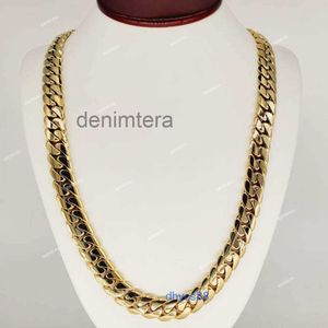 Fancy Jewelry Real 10k 14k Solid Gold Miami Chain Necklace Fast Shipping 18mm Pure Cuban for Men Women SX34