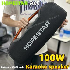 Alto-falantes HopestarA60 100W Caixa de Som Bluetooth Alta Potência Portátil Sem Fio Pilar Music Center Bass Boombox com Microfone Bluetooth Speaker