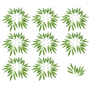 装飾的な花50pcsはdiyクラフトシミュレートされた緑の枝の緑の枝の緑の茎ホームオフィスレストランライト竹のため