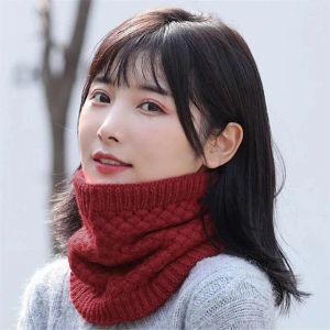 Scarves Korean Version Woolen Scarf Winter Men And Women Adult Versatile Plush For Student Solid Color Pullover Thick Warm