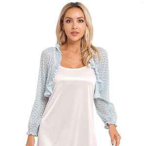 Camicette da donna Donne eleganti Manica del braccio Coprispalle Coprispalle Sciarpa superiore Sciarpa Mantella estiva Frilly Bolero Giacca corta da sposa Cardigan