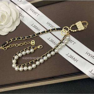 Fashion Channel jewelry New small fragrant snake bone chain geometric water hook flower C family women's black hip hop Necklace