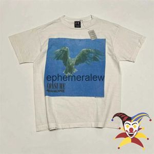 メンズTシャツイーグルプリントセントマイケルTシャツ男性女性1ベストクオリティTシャツトップ