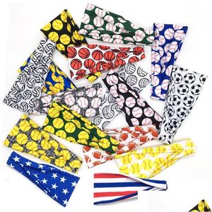 Bandanas New Pattern Bandanas Softball Tennis Sports Sweat Absorption Scarf Men Women Yoga Bodybuilding Hair Band Europe America 3 3Gy Dhhte