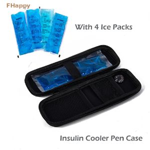 Borsa frigo per insulina Scatola frigo per medicinali con 4 impacchi di ghiaccio Borsa frigo portatile per insulina Custodia per insulina Organizzatore per pazienti diabetici 240116