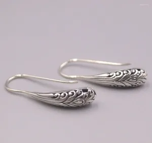 Dingle örhängen riktig 925 sterling silver kvinnor tur snidade phoenix svans