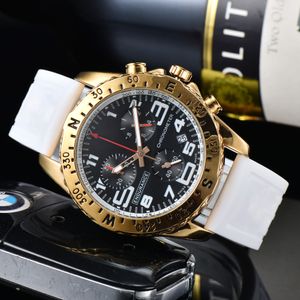 Relógio masculino de luxo clássico 41mm dial automático seis mãos cronometragem correndo segundo relógio esportivo pulseira de borracha design casual relógio esportivo