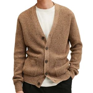 Maglieria da uomo di vendita calda Giacca di lana maglione cardigan addensato con scollo a V autunno e inverno europeo e americano