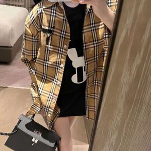 men shirt designer shirts mens womens fashion letter print pattern plaid Shirt casual loose high street long sleeve t-shirts lapel cardigan buttons coat