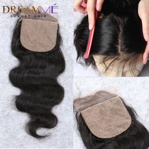 4x4 Seide Basis Spitze Frontal Gerade Silk Top Menschliches Haar Verschluss Brasilianische Remy Menschenhaar Mit Baby Haar vor Gezupft240115