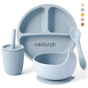 Haklappar burp trasor baby matning bordsartiklar set silikon sugskål mjuk vikbar baby sked med halmvattentät silikon sippy cup baby stuffvaiduryb