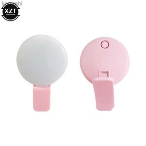 Selfie Lights Mini Portable Self Portrait Fill Light LED Flash Phone Lens Light USB Charging Clip Female Mobile Phone Self Portrait LightL240116