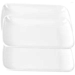 Dinnerware Sets 3 Pcs Jewelry Rice Roll Breakfast Plate Plastic Cutlery Serving Platter Melamine Rectangular