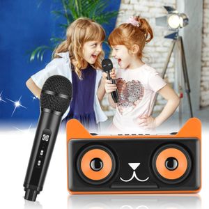 Microfones Karaoke Machine For Kids Kitty Cat Microphone Bluetooth Högtalare Trådlösa Microphones PA System Karaoke Song Mode Birthday Present