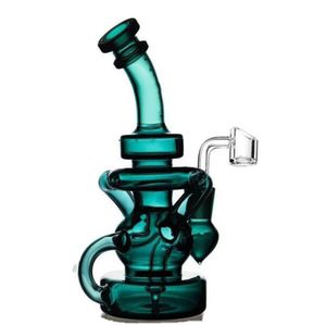 oil Burner Glass Bong purple Hookah Bubber Water Pipe ART WITH BANGER Concentrate Rigs Dabber 14mm banger 8inch height