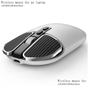 USB-Gadgets Drahtlose Maus für PC Laptop 2,4 G M203 Mute Ergonomie Optische Metallrolle Einstellbar ist Sans Fil Drop Lieferung Compute Dhy7M