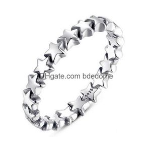 Band Rings Bamoer Sier 925 Star Ring For Women Wedding 100% Sterling Stackable Finger Jewelry 1777 V2 Drop Delivery Jewelry Ring Dhf2T