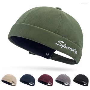 BERETSMODE MEN DOCKER CAPS BRIMLESS HIP HOP CAP Corduroy Retro Sailor Beanie Hats Skallies Vintage Multipurpos