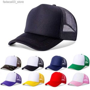 Ball Caps Unisex Cap Casual Plain Mesh Baseball Cap Adjustable Snapback Hats For Women Men Hip Hop Trucker Cap Streetwear Dad Hat Q240116