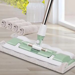 Squeeze Cotton Head Replace Hands Free Washing Lazy Mops for House Floor Cleaning Household Tools with Replaced Pads 240116