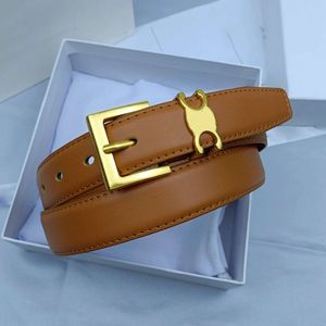 Designer Belt Genuine Leather Belt Women Luxury Belts Formal Shiny Golden Buckle Width 2.8cm Simple With Skirt Dress Decorative Suit Pants Tucked Waist Belt