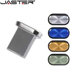 USB Flash Driving Jaster USB Stick Mini Metal Düğmesi USB Flash Drive Su geçirmez Mobil Depolama Disk 64GB Kalem Sürücü Kişisel Bellek Çubuğu