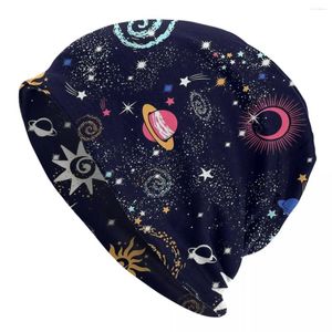 Beralar Ay ve Yıldızlar Galaxy Bonnet Şapkaları Sokak Kafataları Beanies Hat Cartoon Evren Erkekler için Kadınlar Örgü İlkbahar Çift Kullanım Kapakları