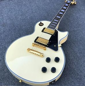 Custom Cream Color LP Electric Guitar Gold Hardware Mahogany Body Rosewood Fingerboard Guitarra Free Shipping