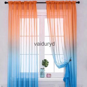 Vorhang Moderne Farbverlauf Tüll Fenstervorhänge Für Wohnzimmer 3D-Farbe Organza Garn Sheer Voile Vorhang Für Schlafzimmer Küche Drapieren Decorvaiduryd