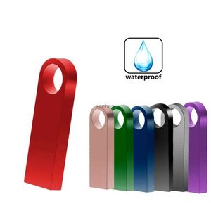 USB Flash Sürücüler Yüksek Hızlı USB 2.0 Flash Sürücüler 64GB Metal Siyah 32GB Kalem Sürücüsü 16GB Su Geçirmez Bellek Çubuğu Ücretsiz Ana Zincir İş U Disk Hediye