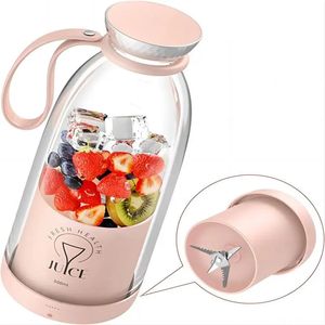 Espremedor portátil garrafa de suco fresco liquidificador plus 500ml misturadores de frutas sem fio 6 lâminas 2400mah comida milkshake copo de esmagamento de gelo 240116