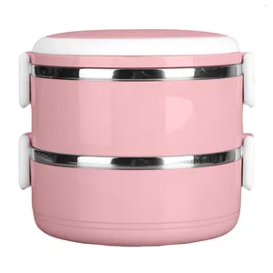 Dinnerware Thermal Lunch Box Bento Portable Insulated Container Stackable Leakproof Stainless Steel